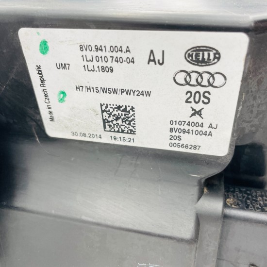 Audi A3 Driver Headlight Headlamp Right Offside 2012 - 2016 [l344]