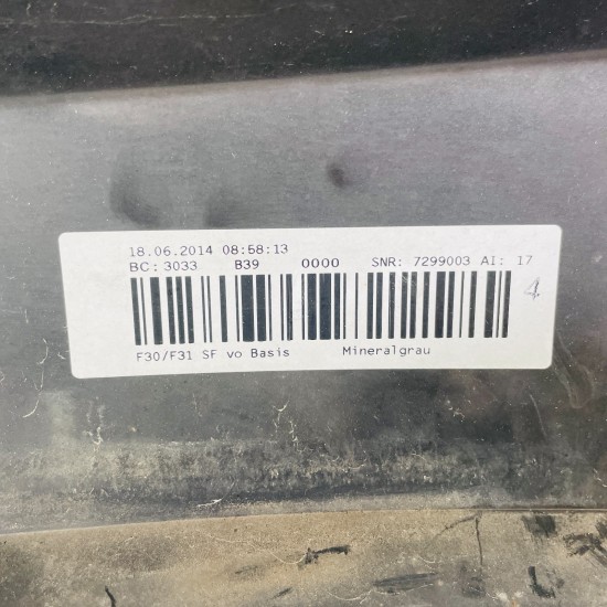 BMW 3 Series Front Bumper F30 F31 Se Sport Genuine Grey 51117263476 2012 – 2015 BMW 3 Series Front Bumper F30 F31 Se Sport Genuine Grey 51117263476 2012 – 2015