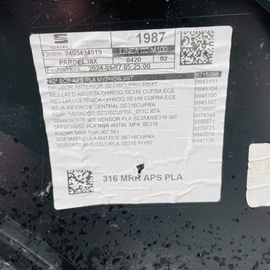 Cupra Formentor Front Bumper Genuine Black 5ff807221a | 2020 - 2024 [aj37]