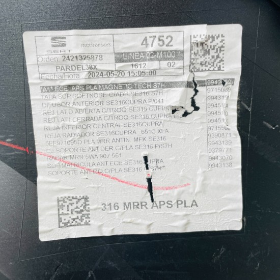 Cupra Formentor Front Bumper Genuine Grey 5ff807221 | 2020-2024 [Ba56]