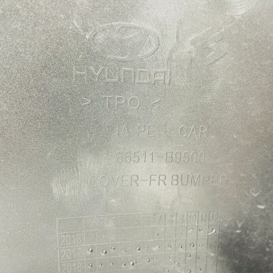 Hyundai I10 Front Bumper Skin Genuine Black 2017-2020 [an137]