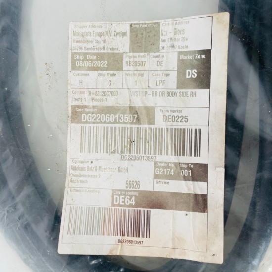 Hyundai I20 Rear Right Door Seal Genuine Rubber Weather Strip  2014 - 2019