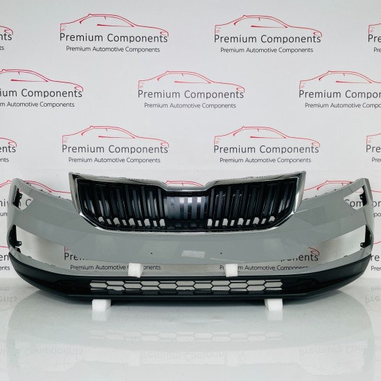 Skoda Karoq Front Bumper Genuine Grey With Washer Jets 2017 - 2021 [ap48]
