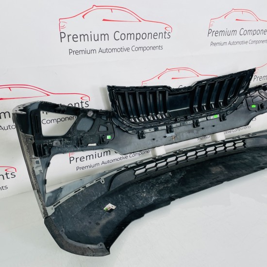Skoda Karoq Front Bumper Genuine Grey With Washer Jets 2017 - 2021 [ap48]
