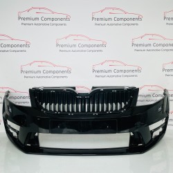 Skoda Octavia Front Bumper Vrs Mk3 Genuine Black 5e0807221f | 2014-2017 [aw145]