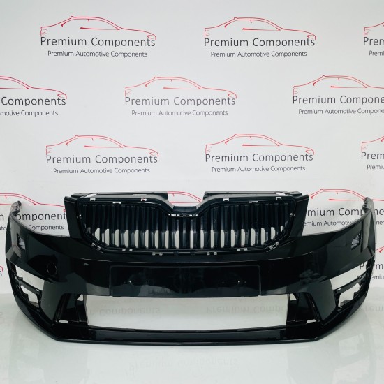 Skoda Octavia Front Bumper Vrs Mk3 Genuine Black 5e0807221f | 2014-2017 [aw145]