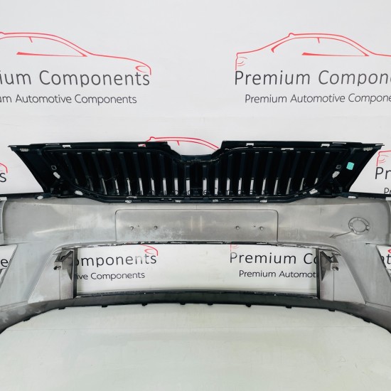 Skoda Octavia Front Bumper Vrs Mk3 Genuine Black 5e0807221f | 2014-2017 [aw145]