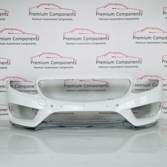 Mercedes C Class Front Bumper Genuine White W205 Amg Line 2014 - 2018 [ao44]
