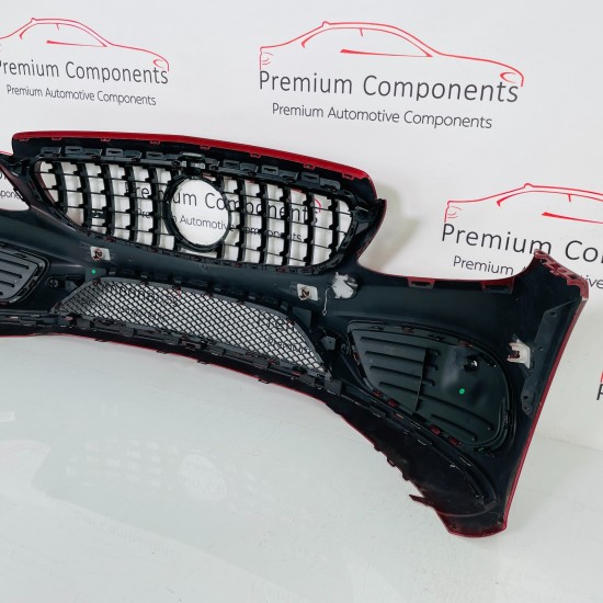Mercedes C Class W205 Amg Line Front Bumper Genuine Red 2014 - 2018 [an4]