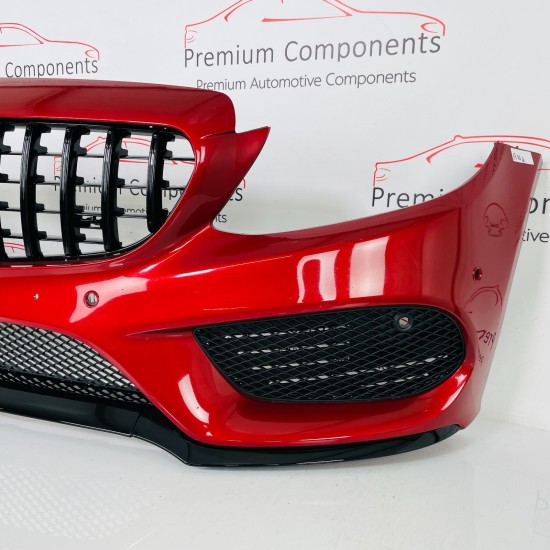 Mercedes C Class W205 Amg Line Front Bumper Genuine Red 2014 - 2018 [an4]