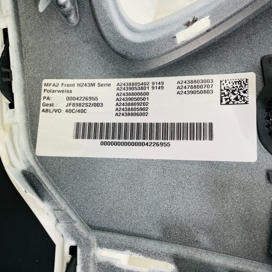 Mercedes Eqa Front Bumper W243 Genuine White A2438850001 | 2021 - 2024