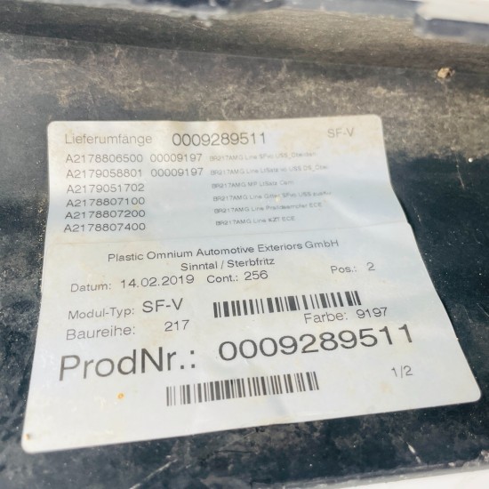 Mercedes S Class  Front Bumper Amg C217 Coupe Genuine A2178853200 | 2018–2021