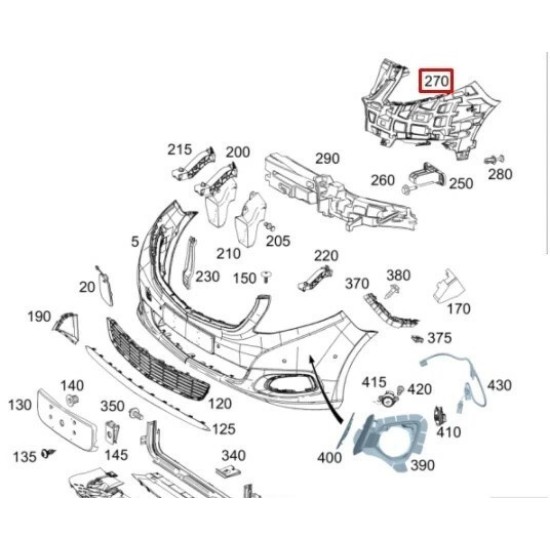 Mercedes Vito Front Bumper Bracekt Right W447 Genuine A4478800116 | 2019 - 2024