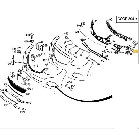 Mercedes E Class Front Bumper Bracket Right W212 Genuine A2128853865 | 2013-2016 Mercedes E Class Front Bumper Bracket Right W212 Genuine A2128853865 | 2013-2016