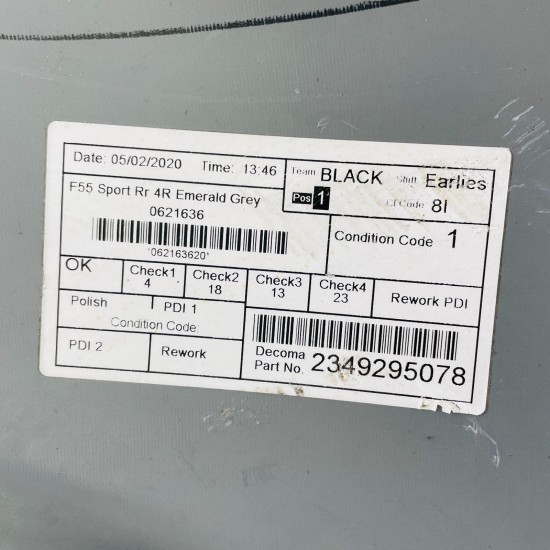 Mini Cooper S Rear Bumper Skin Genuine F55 F56 Sport Emerald Grey 2015 - 2018 Mini Cooper S Rear Bumper Skin Genuine F55 F56 Sport Emerald Grey 2015 - 2018