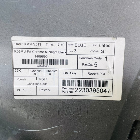 Mini Cooper One Front Bumper R55 R56 R57 Genuine Midnight Black 2010 - 2014