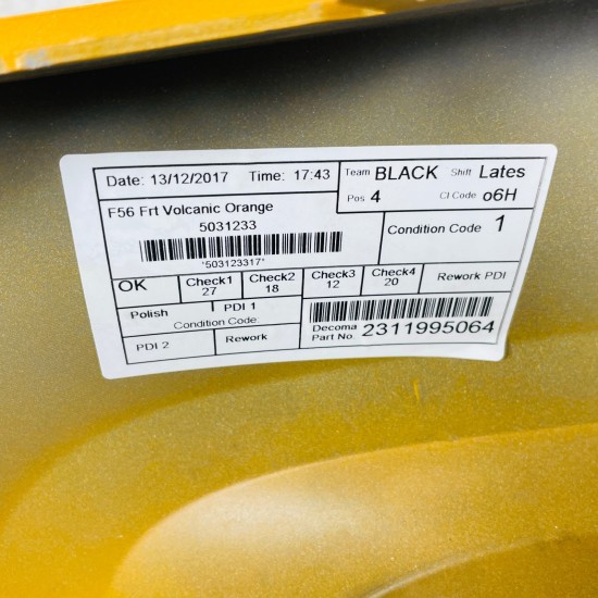 Mini Cooper One Front Bumper F56 Genuine Orange 7337789 | 2014-2019 [Bf142]