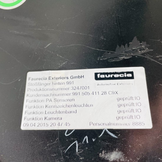 Porsche 911 Targa 4 Gts Rear Bumper Genuine Black 2012 - 2016 [ap11]