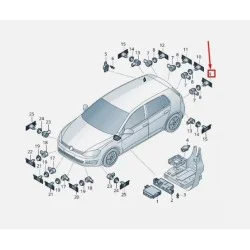 Seat Leon 5f Rear Parking Sensor Bracket Mount Genuine Pdc 5f0919486 [v154]