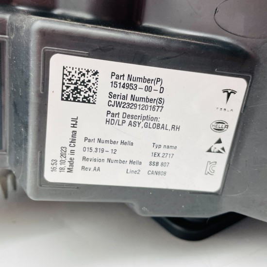 Tesla Model 3 Driver Headlight Genuine Right Offside Face Lift 2020 - 2024 [l389