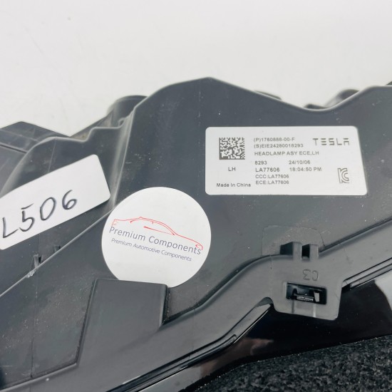 Tesla Model 3 Headlight Genuine Face Lift Left Passenger Nearside 2024 - 2025 Tesla Model 3 Headlight Genuine Face Lift Left Passenger Nearside 2024 - 2025