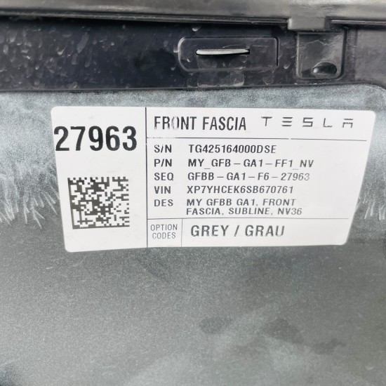 Tesla Model Y Front Bumper Genuine White  193238000c | 2025-2027 [Bb19]