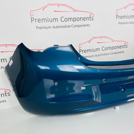 Vauxhall Corsa E Rear Bumper Genuine Blue Mk4 With Pdc Holes 2014 - 2019 [aj19]