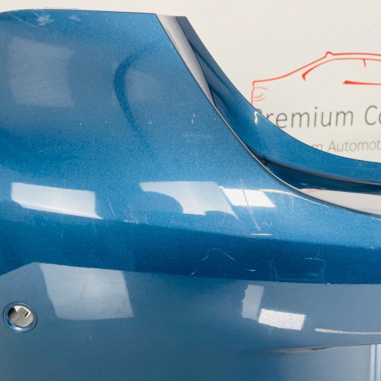 Vauxhall Corsa E Rear Bumper Genuine Blue Mk4 With Pdc Holes 2014 - 2019 [aj19]