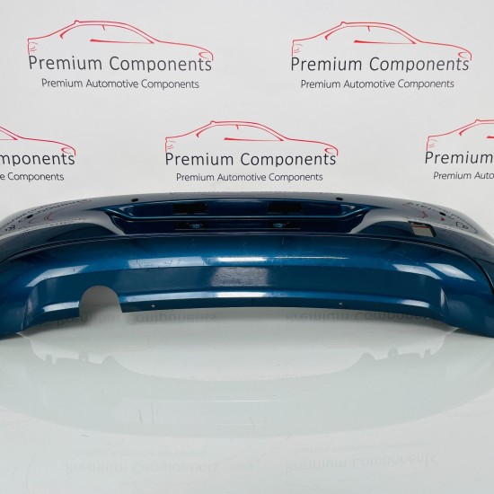 Vauxhall Corsa E Rear Bumper Genuine Blue Mk4 With Pdc Holes 2014 - 2019 [aj19]