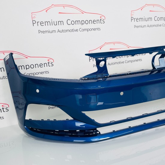 VW Polo Front Bumper Genuine Blue Mk6 Se With Pdc 2017 - 2022 [ac1]