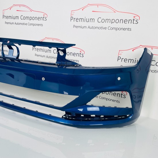 VW Polo Front Bumper Genuine Blue Mk6 Se With Pdc 2017 - 2022 [ac1]