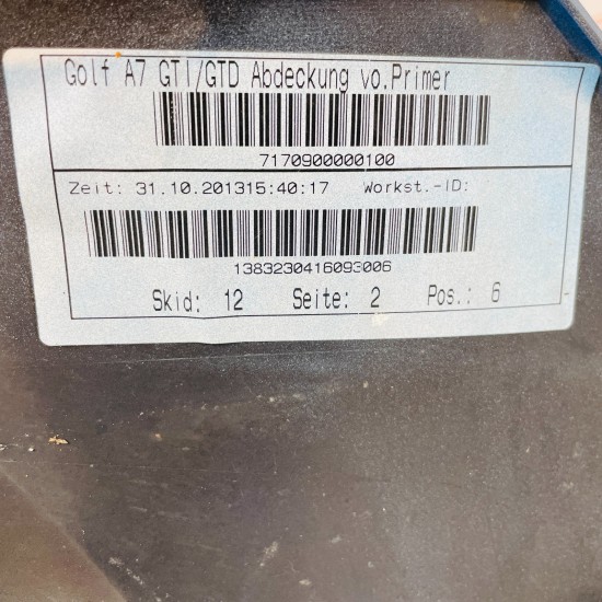 VW Golf Gti Gtd Front Bumper Skin Genuine Blue Mk7 2013 – 2017 [an66]