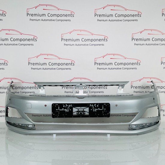 VW Polo Front Bumper Genuine Silver Mk6 Se With Pdc 2017 - 2022 [an140]