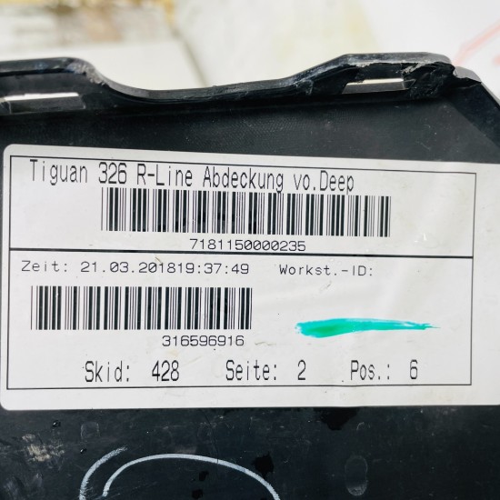 VW Tiguan Front Bumper Mk2 R Line Genuine Black 5na807221b | 2016 – 2020 [at18]