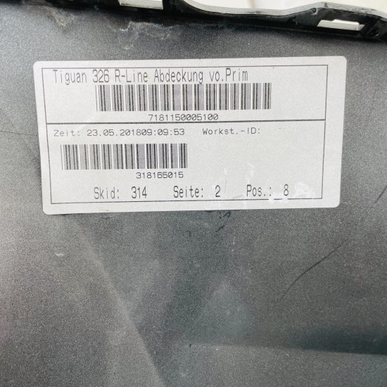 VW Tiguan Front Bumper Mk2 R Line Genuine Grey 5na807221b | 2016 – 2020 [at17]