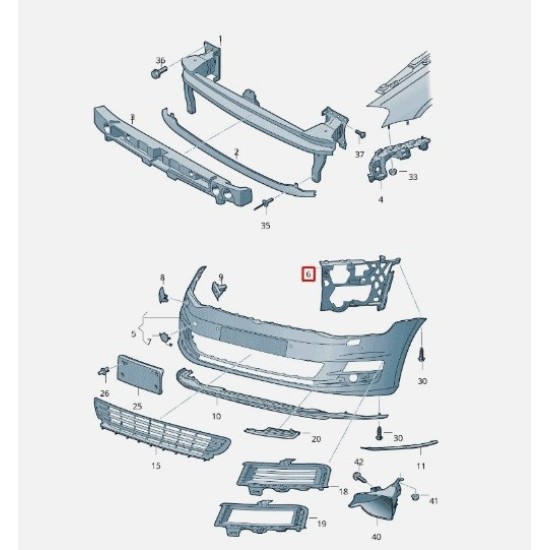 VW Golf Front Bumper Left Mounting Bracket Mk7 Genuine 5g0807723b | 2013 – 2017