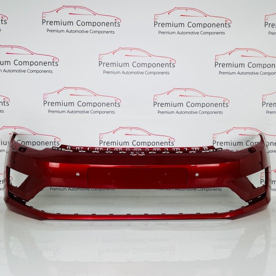 VW Golf Sportsvan Front Bumper Sv Genuine Red 510807221f | 2015–2018 [at48]